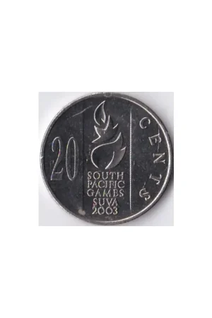 Fiji Islands South Pacific games SUVA 20 Cents 2003 Unc Autentyczny