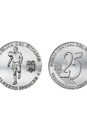 Ecuador 2023 25 Centavos 'Alberto Spencer' Unc Szybka dostawa