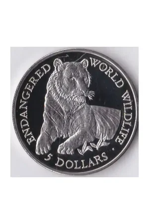 Szybka dostawa Cook Islands 1990 5 Dollar 'Wild life-Tiger' Unc