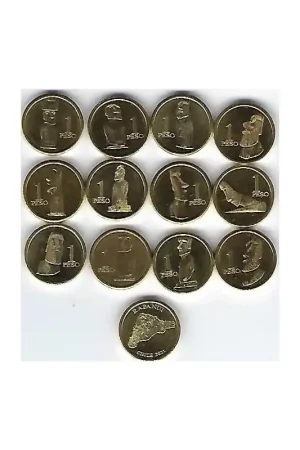 Chili 2021 12x 1 peso Paaseiland Unc Ostatnia szansa