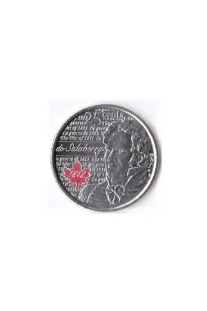 Canada 25 Cents 2013 war of 1812 de Salaberryin red Pr Rabat
