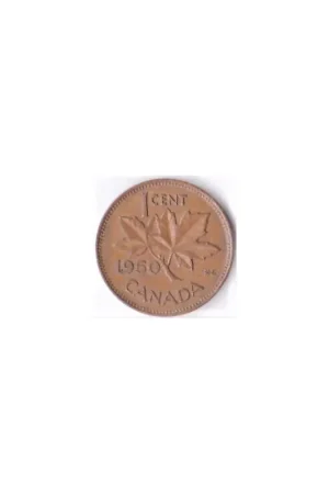 Oryginalny Canada 1950 1 Cent Fr