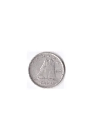 Autentyczny Canada 10 cents 1943 Fr