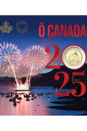 Oryginalny Canada 2025 Bu set met 5 munten 'O Canadaset' Met een speciale dollar