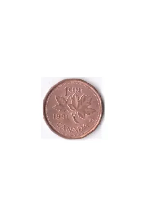 Canada 1 Cent 1991 Fr Oryginalny