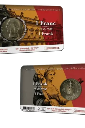 België 2023 Belgische 1 Franc in coincard Franstalig Willekeurig jaar Ekspresowa dostawa