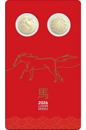 Rabat Australië 2026 2x 1 Dollar Jaar van het paard