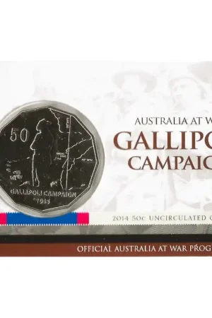Australië 2014 50 Cent Gallipoli Campaign in coincard Premium