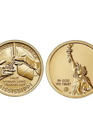 1 dollar 2023 P 'American Innovation 'Mississippi-First Human Long Transplant' Unc Niska cena