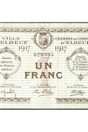 Tani Frankrijk 1917 Chambre de Commerce D" Elbeuf Zf