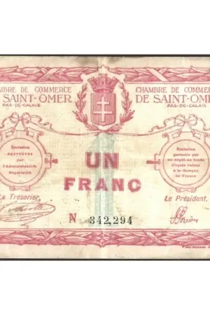 Wysoka jakość Frankrijk 1915 Chambre de Commerce de Saint Omer Fr