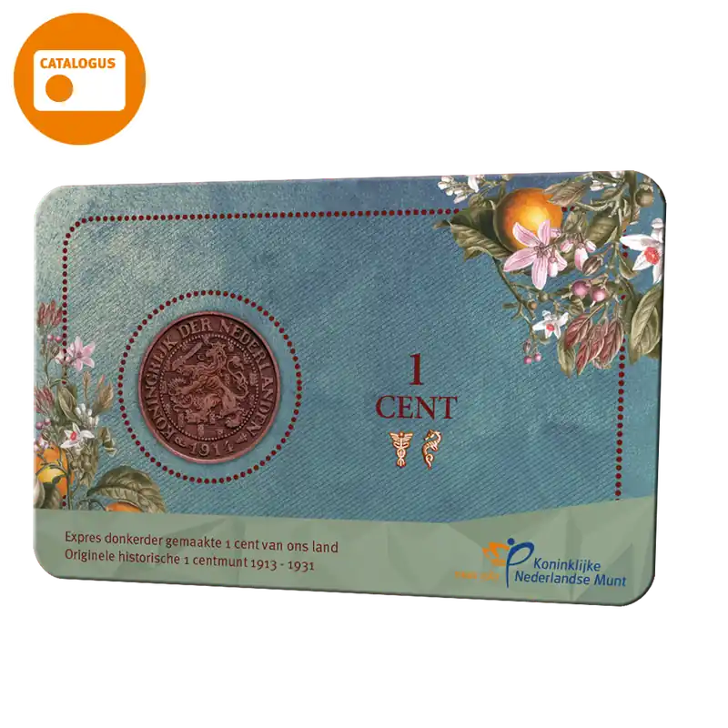 Szybka dostawa Wilhelmina 1 cent 1913-1931 in coincard - Koninklijke Nederlandse Munt