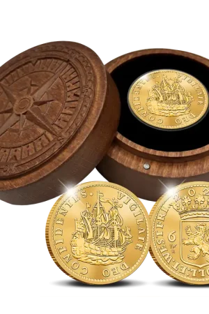 Zwrot pieniędzy Officiële Herslag: Scheepjesschelling 2025 Goud - Piedfort editie - Koninklijke Nederlandse Munt