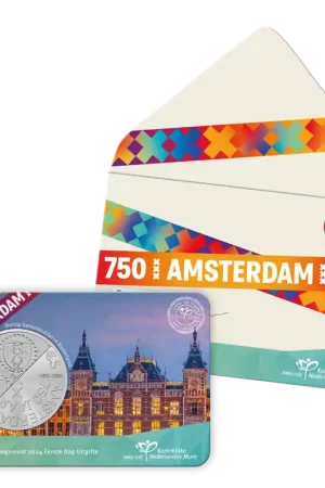 Zamów teraz 750 jaar Amsterdam Vijfje 2024 Eerste Dag Uitgifte- Koninklijke Nederlandse Munt