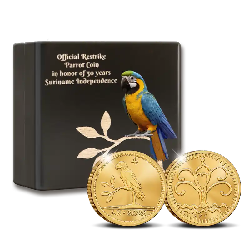 Rabat Officiële Herslag: Papegaai Duit Goud 2 ounce