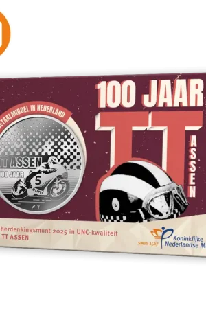 100 jaar TT Assen Vijfje 2025 UNC-kwaliteit in coincard Oferta