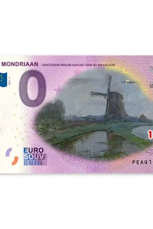 Popularny 0 Euro Biljet Mondriaan - Molen - kleur