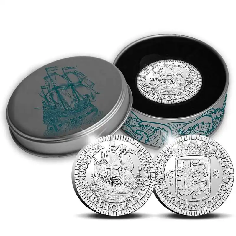 Wyprzedaż Officiele Herslag Scheepjesschelling 2023 Zilver 1 ounce