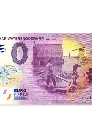 Oryginalny 0 Euro Biljet Watersnood - kleur