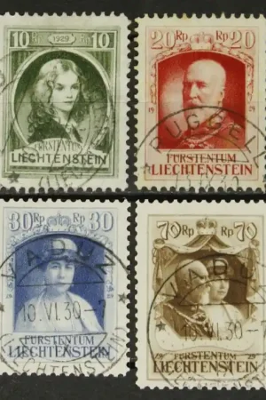 Liechtenstein Michel 90-93 Autentyczny