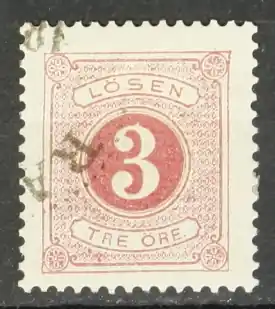Zweden Portzegel Michel 2B Autentyczny