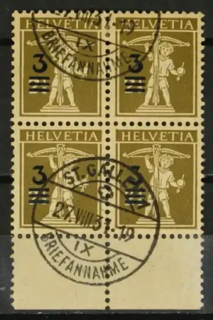 Rabat Zwitserland Michel 239 Blok van 4