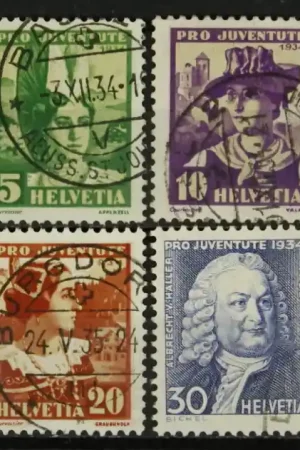 Zwitserland Michel 281-284 Autentyczny