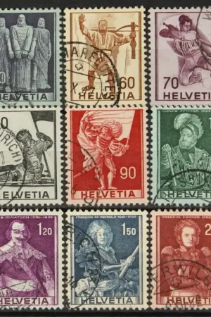 Zwitserland Michel 377-385 Autentyczny