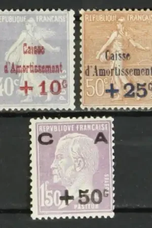 Autentyczny Frankrijk Yvert 249-251