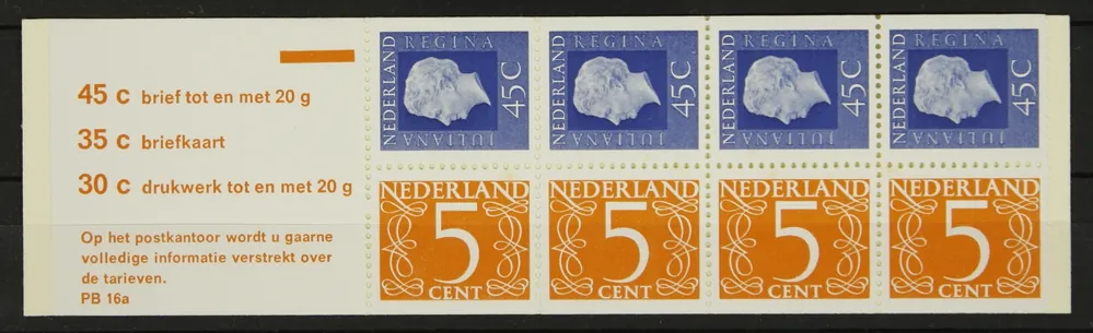 Nederland, Boekje 16 a telblok Kup teraz