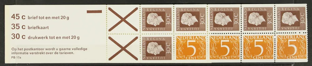 Nederland, Postzegelboekje 17 a Rabat