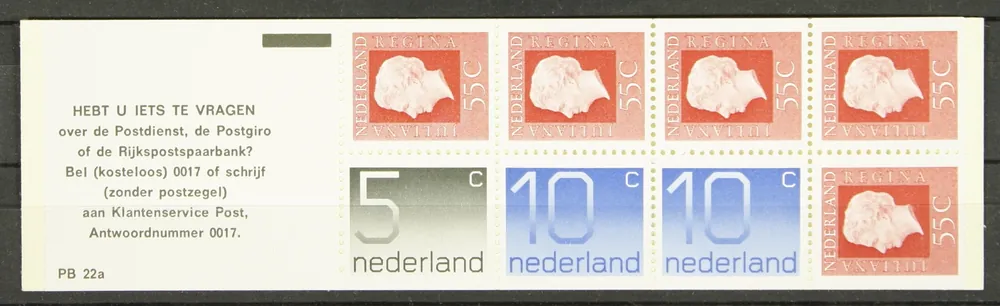 Zwrot pieniędzy Nederland, Postzegelboekje 22 a