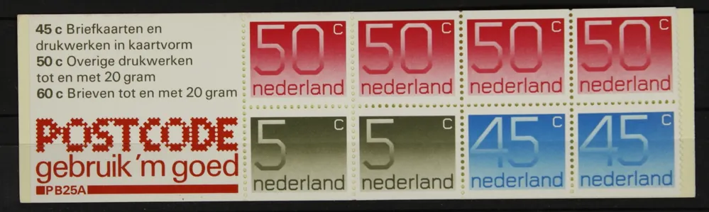 Nederland, Postzegelboekje 25 a Zwrot pieniędzy