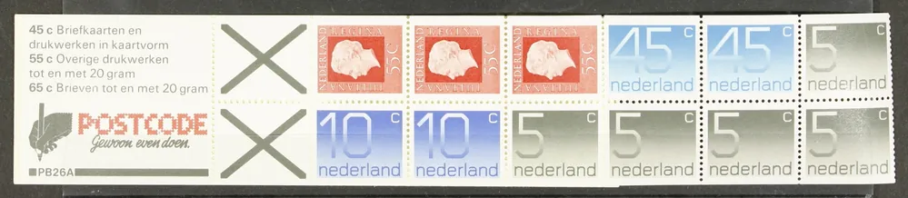 Nederland, Postzegelboekje 26 a Rabat