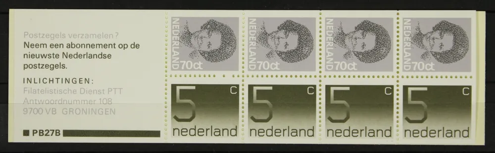 Nederland, Postzegelboekje 27 b Autentyczny