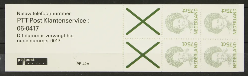 Nederland, Postzegelboekje 42 Zwrot pieniędzy