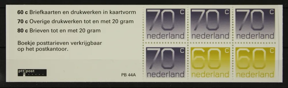 Ostatnia szansa Nederland, Postzegelboekje 44 a