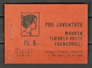 Autentyczny Zwitserland Boekje Pro Juventute 1954