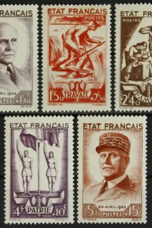 Frankrijk Yvert 576-580 Darmowa dostawa