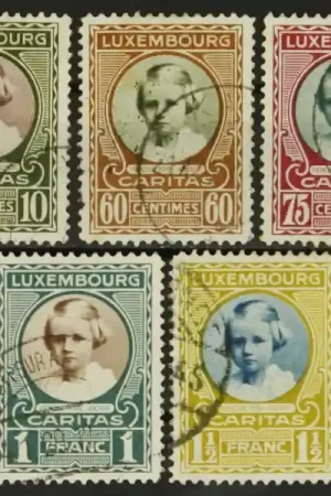 Luxemburg Michel 208- 212 Autentyczny