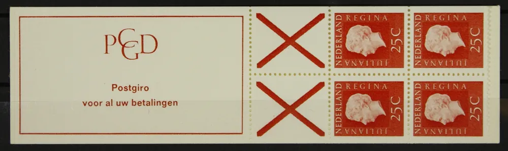 Nederland, Boekje 9 aF telblok Autentyczny