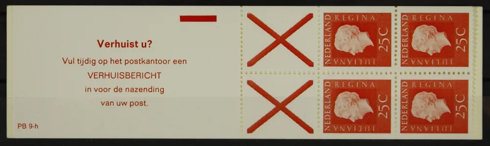 Nederland, Boekje 9 h telblok Szybka dostawa