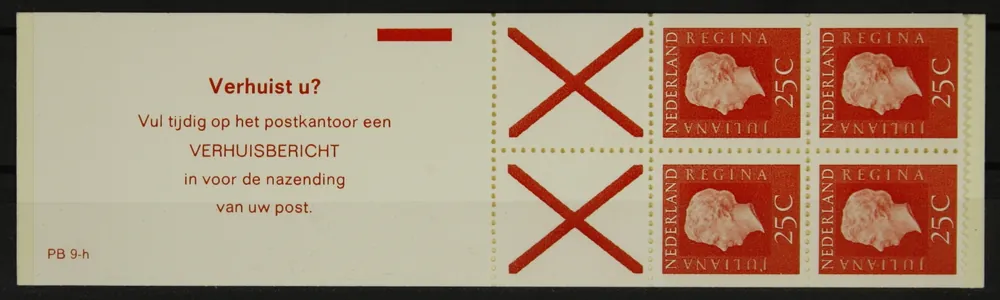 Nederland, Boekje 9 hF telblok Darmowa dostawa