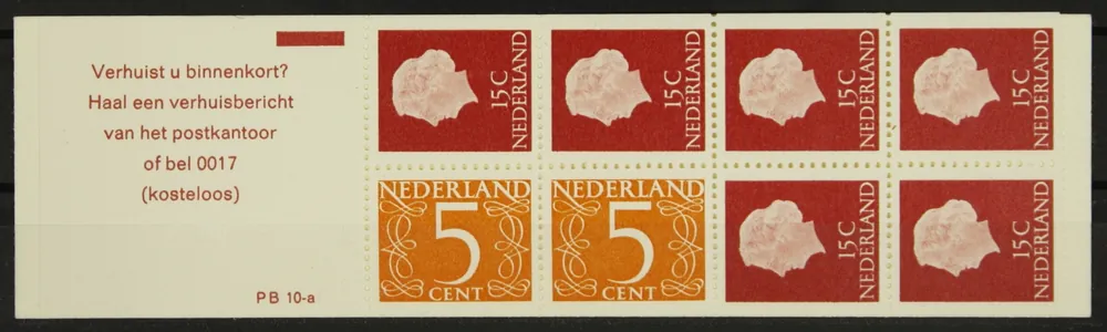 Nederland, Postzegelboekje 10 a Rabat
