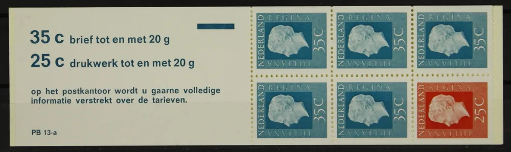 Nederland, Postzegelboekje 13 a Bezpieczna płatność