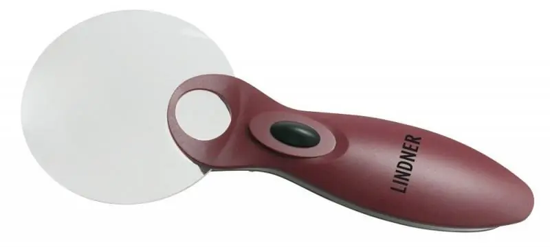 Randloze loupe Lindner S 7132 met LED, 8x vergroting Rabat