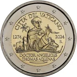 Zwrot pieniędzy Vaticaan 2024: Speciale 2 Euro BU in blister: "Thomas van Aquino"