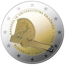 Tylko dziś Slovenië 2024: Speciale 2 Euro unc: "Bibliotheek"