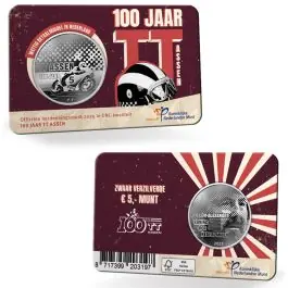 Nederland 2025:100 Jaar TT Assen Vijfje 2025 UNC Verzilverd in coincard Oferta limitowana