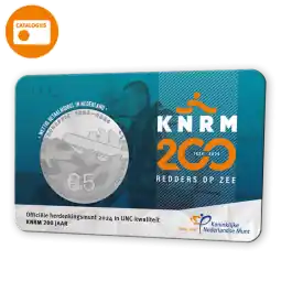Tani Nederland 2024:KNRM 200 jaar Vijfje 2024 UNC Verzilverd in coincard